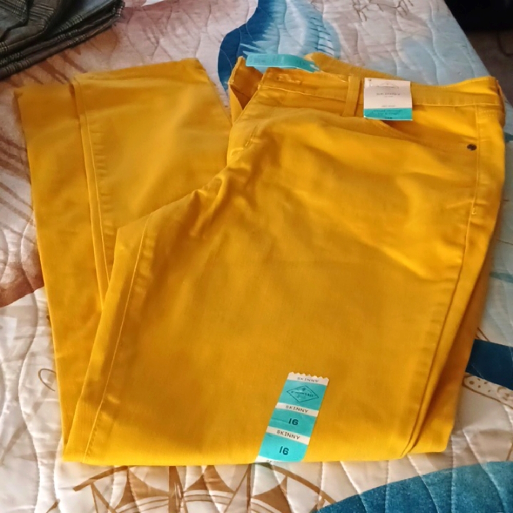 Gold women's pants